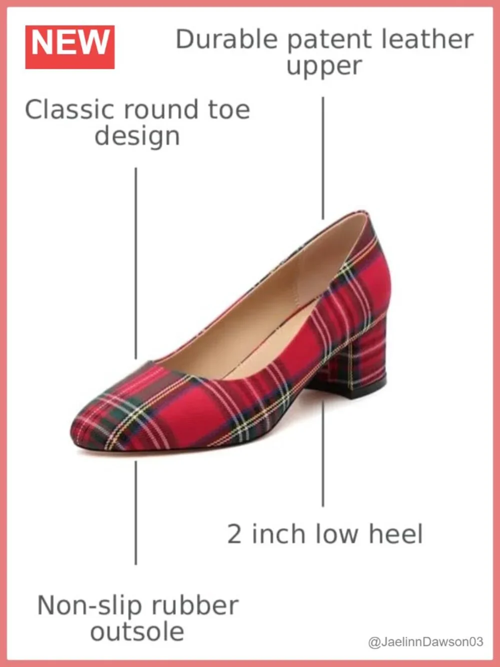 Women's Low Heel Dress Pumps 2 Inch Block Heel Round Toe